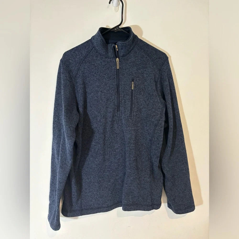 Woolrich Men’s Medium Long Sleeve Quarter Zip Pullover Navy Blue Casual Warm